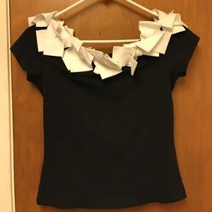 Above- Super cute black & white top -Sz S